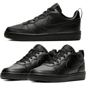 Like New NIKE Black Leather Lace-up Sneakers Tennis Shoes 38 7